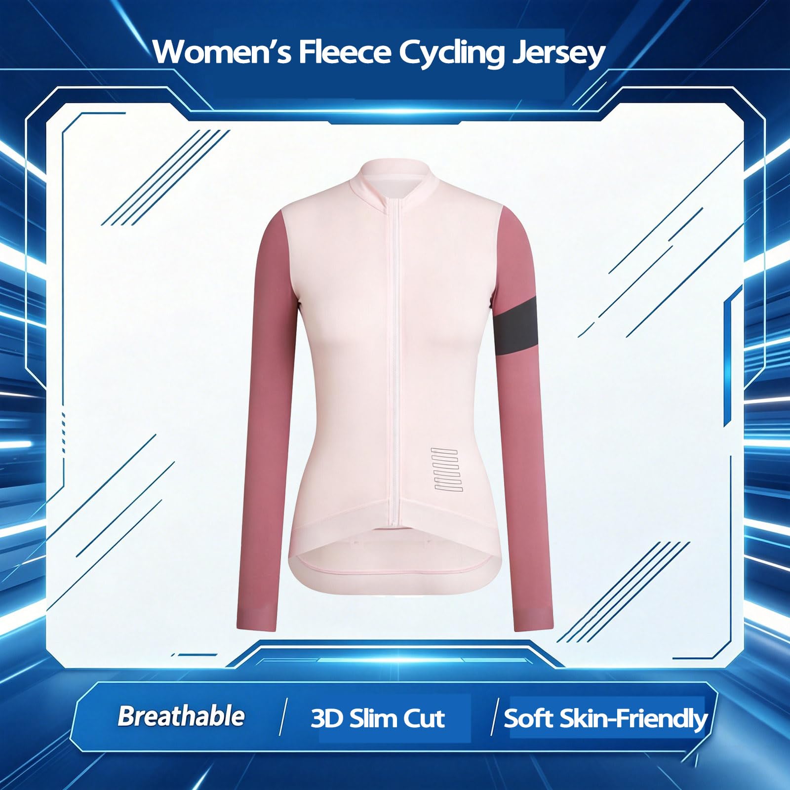 Camiseta de ciclismo de manga larga térmica de lana de las mujeres para otoño invierno, top de bicicleta de lana gruesa cálida para ciclismo de montaña de carretera, Purple-XXL