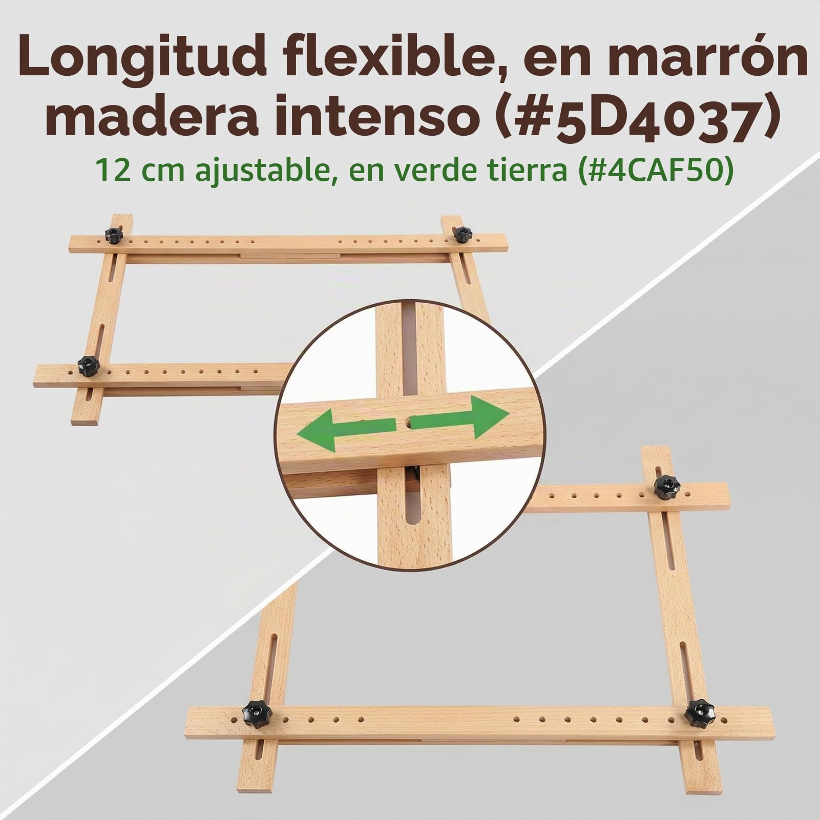 Bastidor de Madera para Bordar 60x100cm, Kit de Bastidor de Bordado de Punto de Cruz Cuadrado Soporte de Bordado Ajustable Accesorio de Costura DIY Para Bordar Coser Punto de Cruz