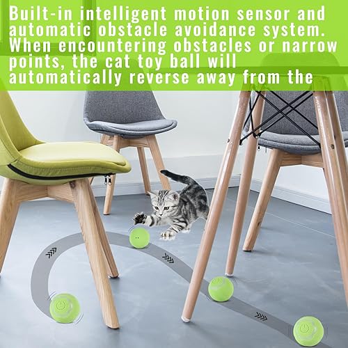Miniatura 6 de Juguete interactivo inteligente 2.0 para gatos, bola rodante automática con luces coloridas y diseño floral, recargable por USB, activa los