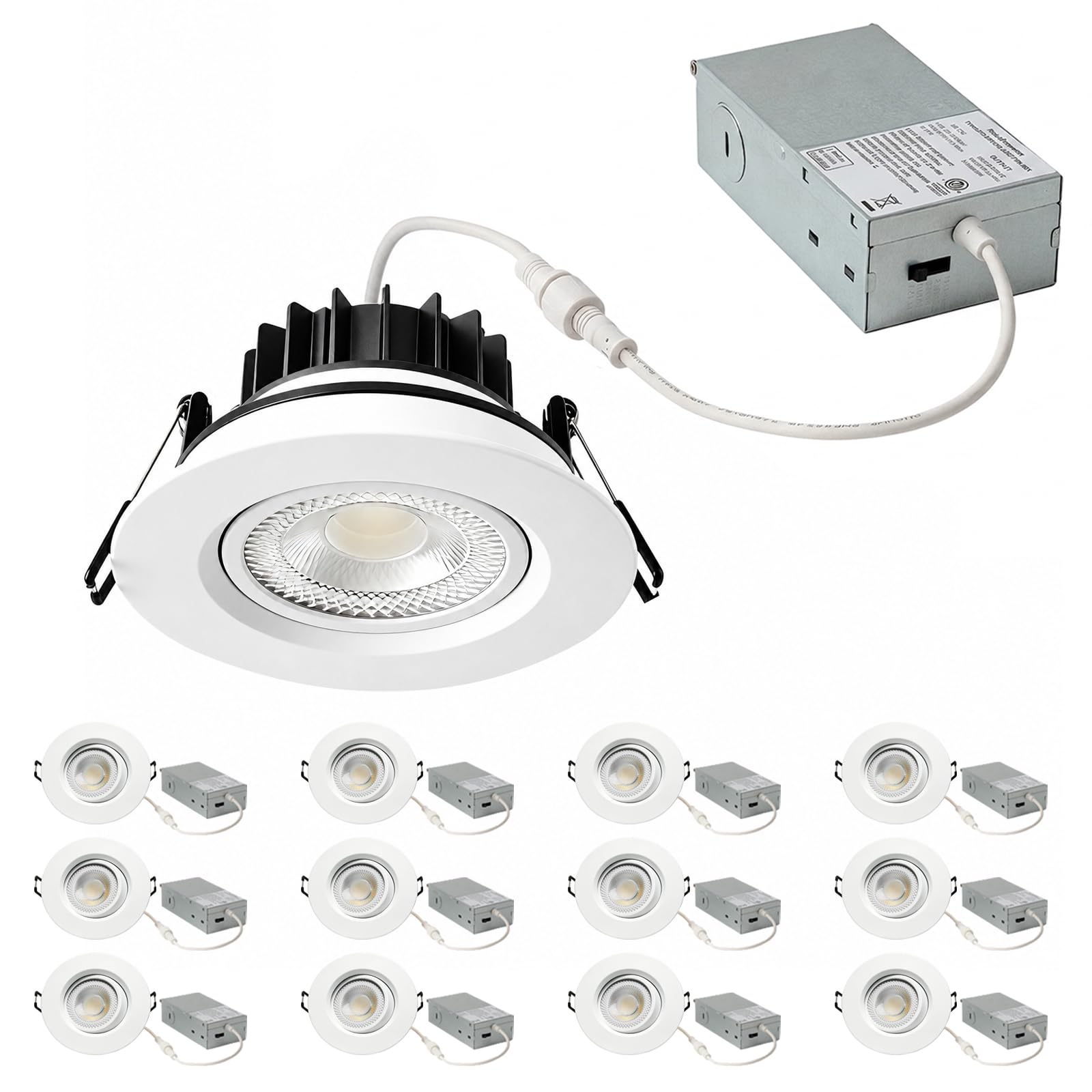4 Inch Gimbal Recessed Lights, Adjustable Eyeball Downlight,12 Pack