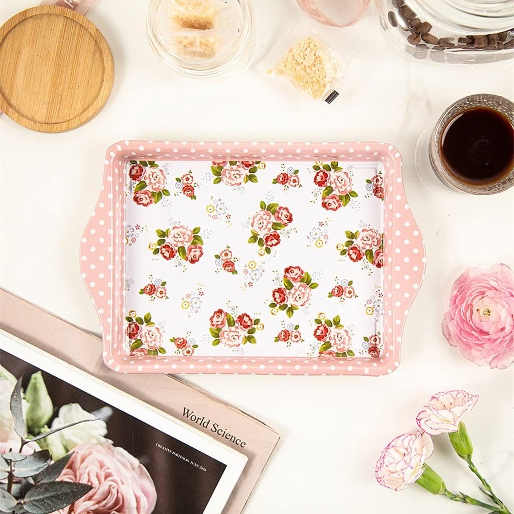 FMURY Decorative Kitchen Small Tray Painting Decorative Plate Rustic Wall Dining Table Storage Tray Snack Storage with(E) image 4