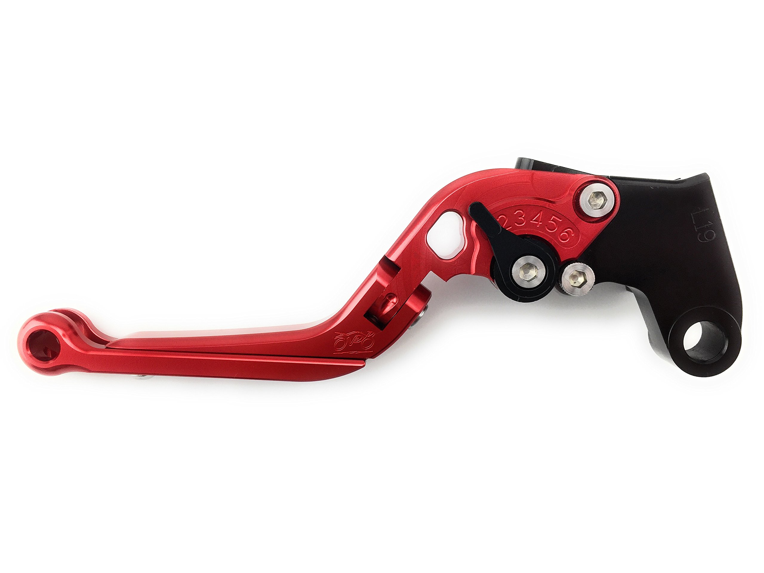 avdb-moto Coppia di leve regolabili e pieghevoli, CNC Compatibile con Intruder 1500 1998-2007 (Rosso-Nero)