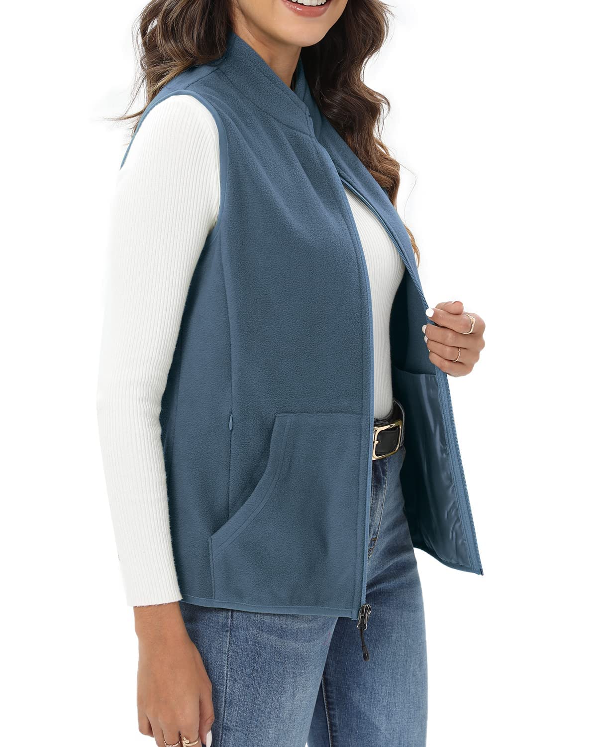 Xeoxarel Women's Fleece Vest with 6 Pockets (XS-2XL)