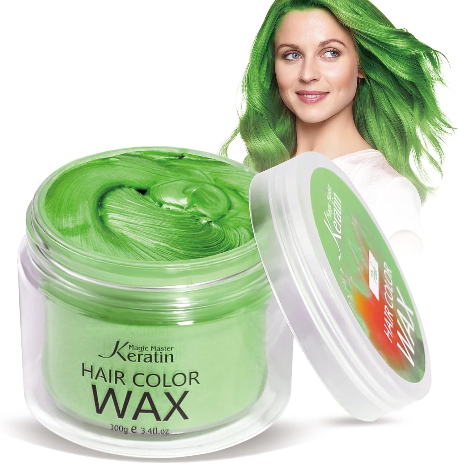 Temporary Hair Color Wax Green, Magic Master Keratin Hair Dye Paint Wax