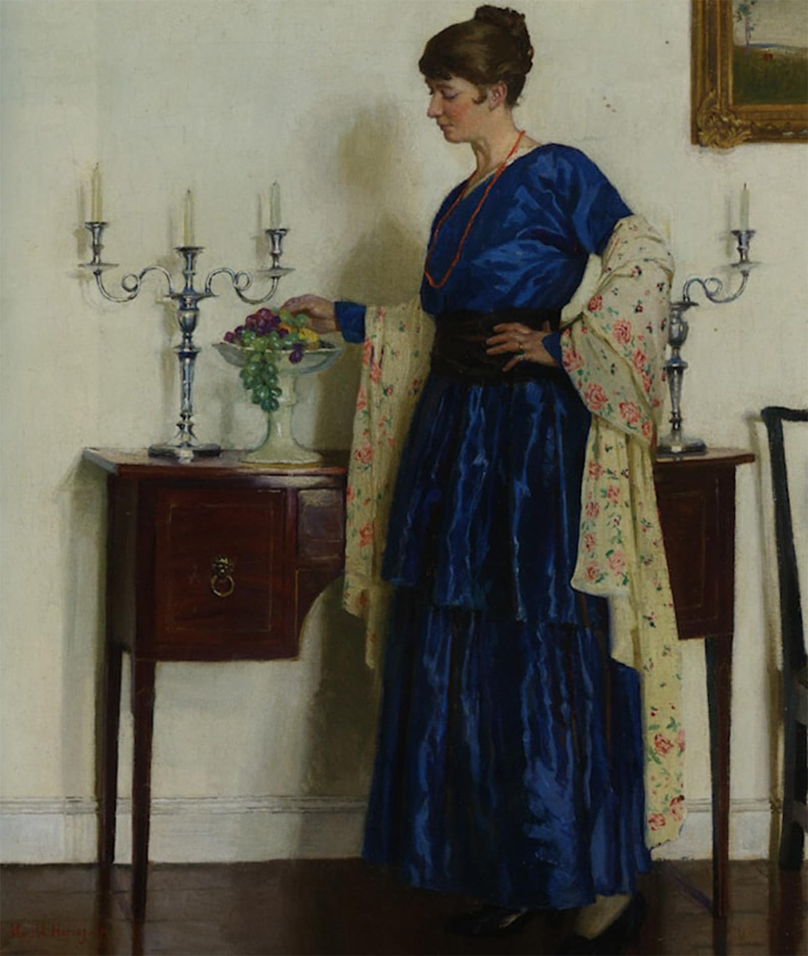 ARTXLXXBN Famous Print Painting Colorful Art Print Portrait of the Artists Wife by Harold Harvey Canvas Art Decorations for Home Decor 60x90cm