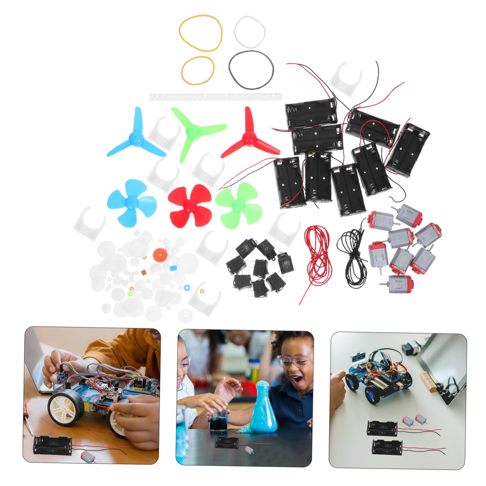 UKCOCO Juguetes Educativos para Kit de Experimentos Científicos Minimotor Eléctrico para Aficionados Experimento de Educación Científica Aulas Juego de Estudiantes