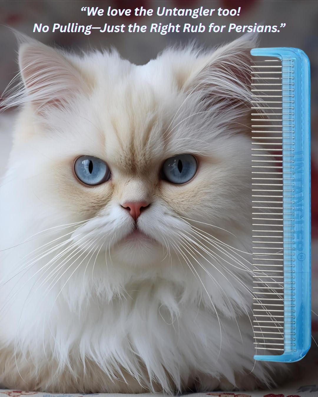 Peine para mascotas con dientes giratorios suaves y sedosos para una fácil extracción de la alfombrilla sin dolor para tu mascota (7 pulgadas azul cielo)