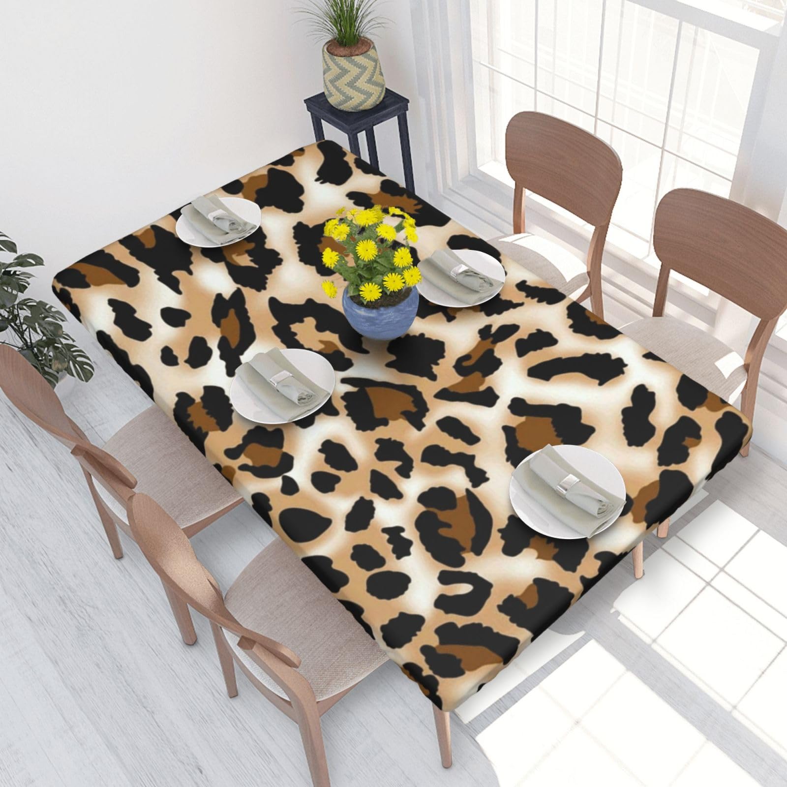 WKSGDSG Fitted Tablecloth For Dining Room 4ft, Elastic Edged Table Cover