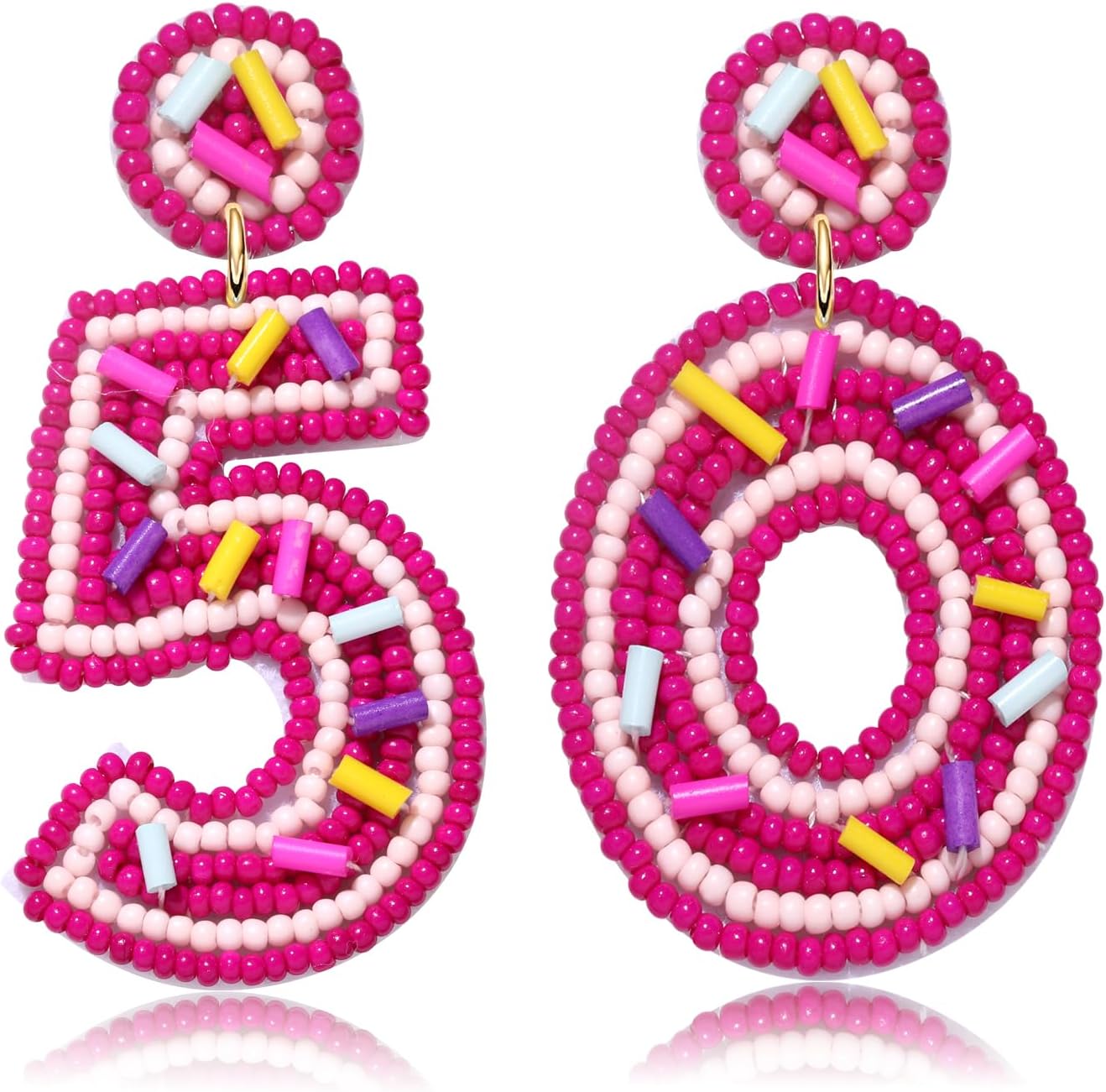 Beaded Birthday Earrings Cake Happy Birthday Earrings Handmade Drop Dangle Earrings Celebration Birthday Party Jewelry