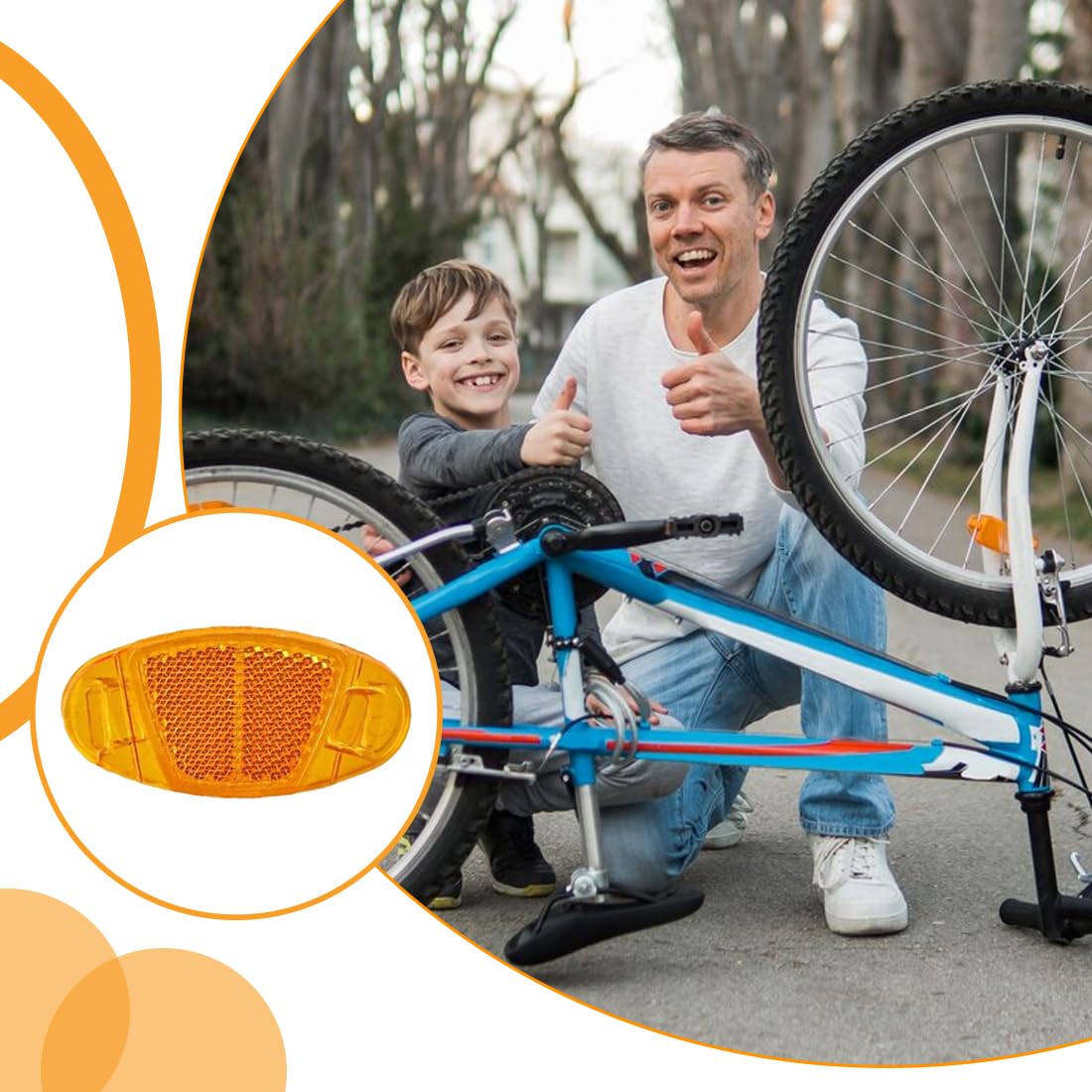 EIHI 6 pezzi Riflettori Raggiera Bicicletta Ad Alta Luminosità Riflettori Bicicletta per Biciclette Conformi Stvzo Catarifrangenti per Tutte Le Ruote Giallo