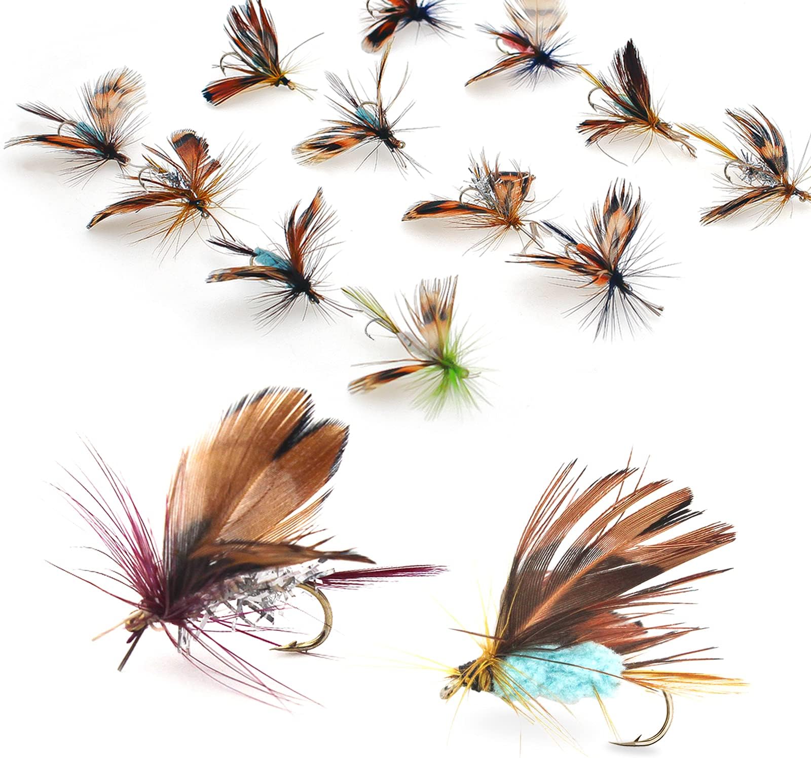 Fly Fishing Kit with Tackle Dry/Wet Fly Handcrafted Lures, Streamer for Trout, Bass, Salmon