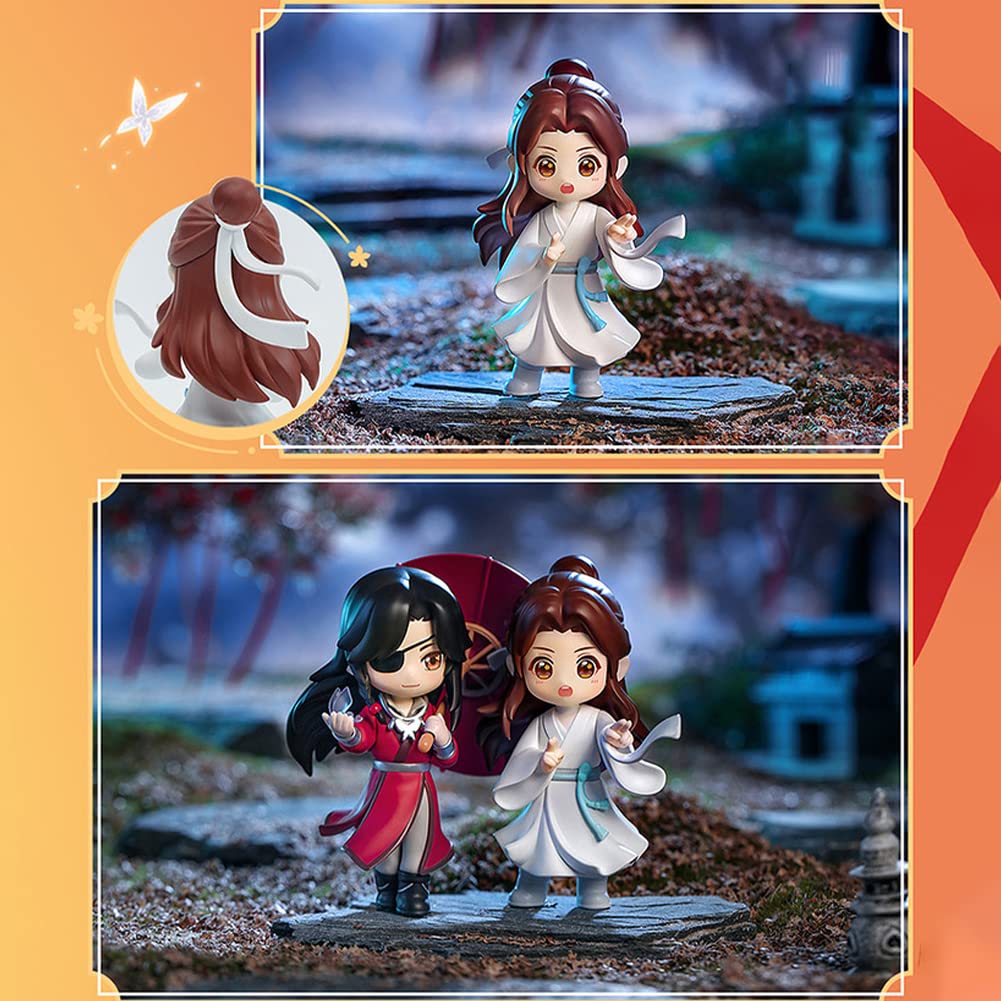 Tian Guan Ci Fu Actionfigur Xie Lian/Hua Cheng/San Lang Q-Version, Clayman-Figur, 8–9 cm, PVC, Cartoon-Charakter, Modell, Anime-Merch, Statue, Geschenk, 4 Stück