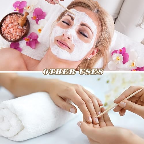 Miniatura 7 de Demissle Palitos de cera de madera para cejas, mini aplicador de depilación, labio, nariz, ceja, artesanía, pequeña espátula facial para depilación