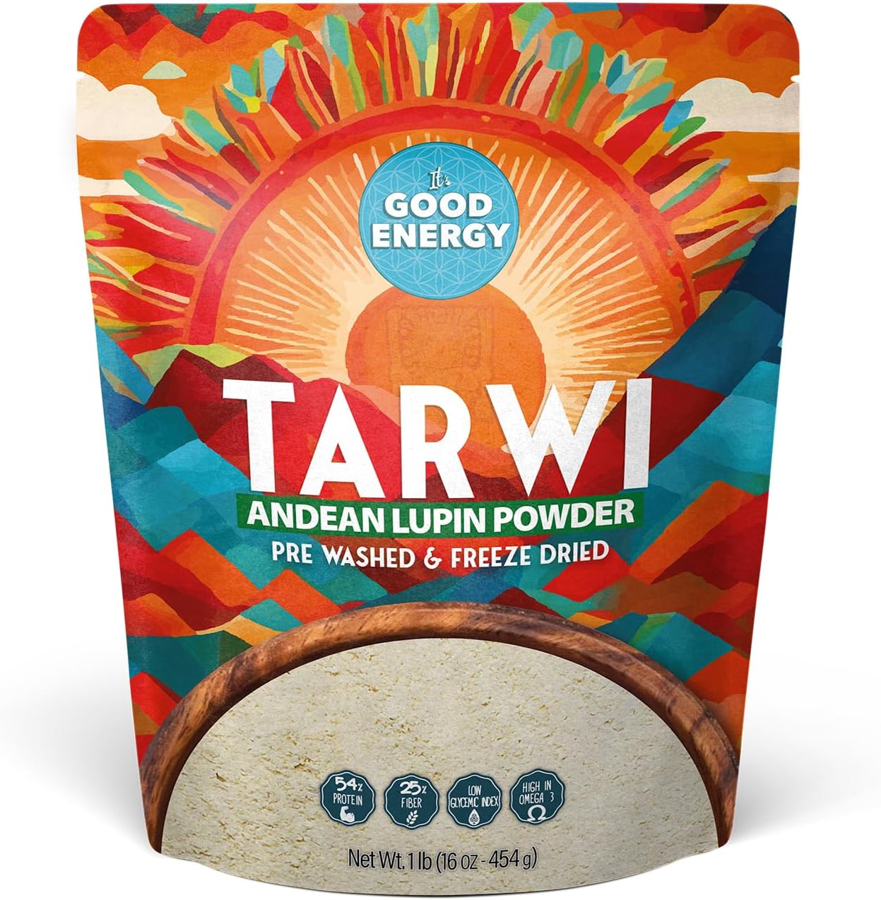 It's Good Energy Tarwi Bean (Chocho) Protein Powder – Plant-Based Vegan Protein | Rich in Fiber Superfood, Dairy-Free, Low Carb, Keto Friendly, No Added Sugar | 16oz Pouch