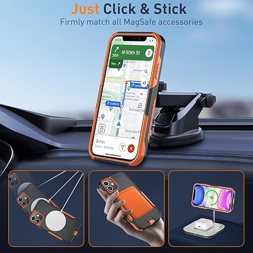 Miniatura 3 de Xmon Funda magnética para iPhone 11 compatible con MagSafe Protector de pantalla de vidrio templado con protector de lente de cámara Funda para