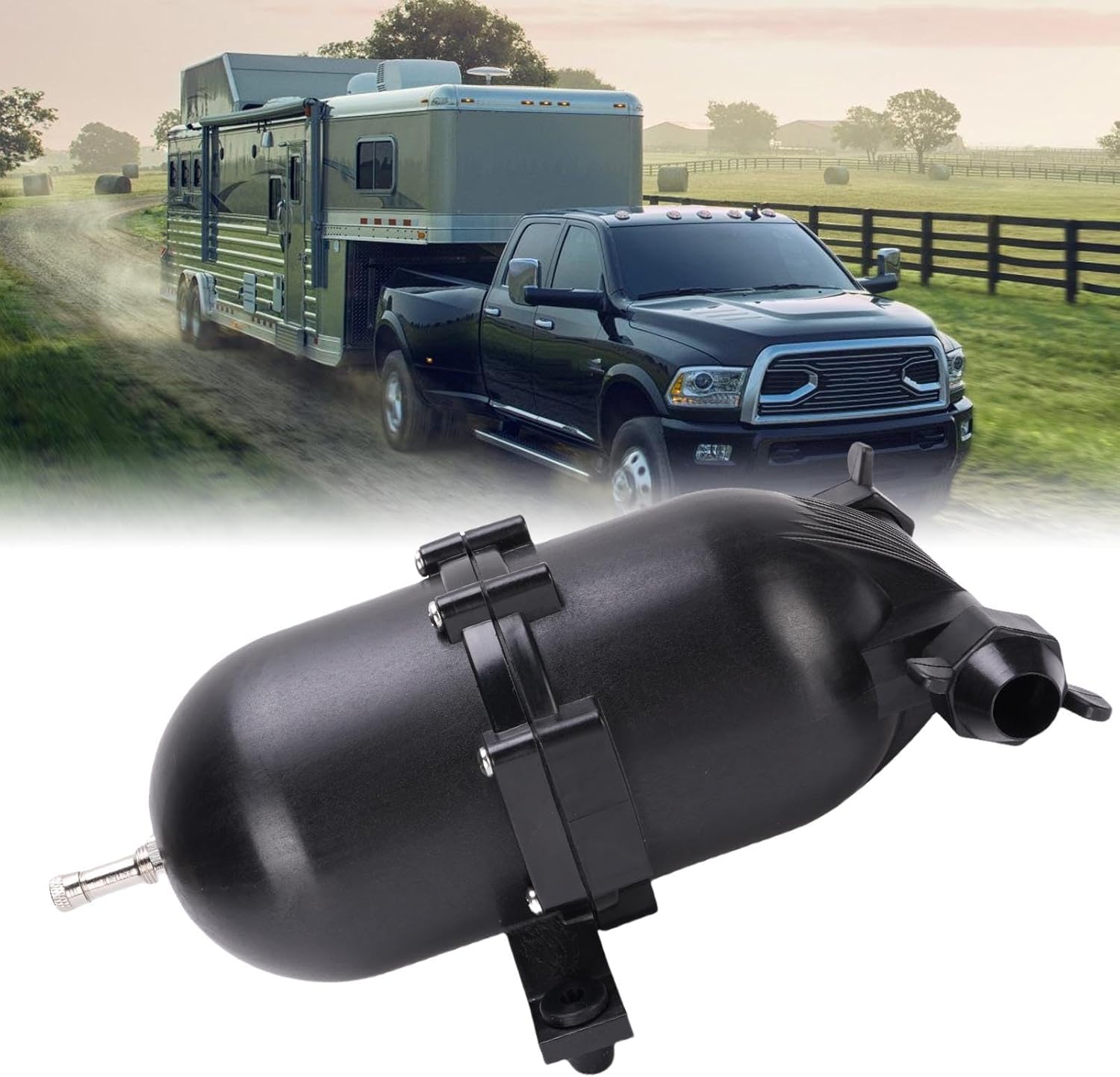 182-200 Pre Pressurized Accumulator Tank, Pulsation Holds Water Under Pressure PSI, for RV Camping, Home Kitchens, Yachts, and Similar Scenarios Black