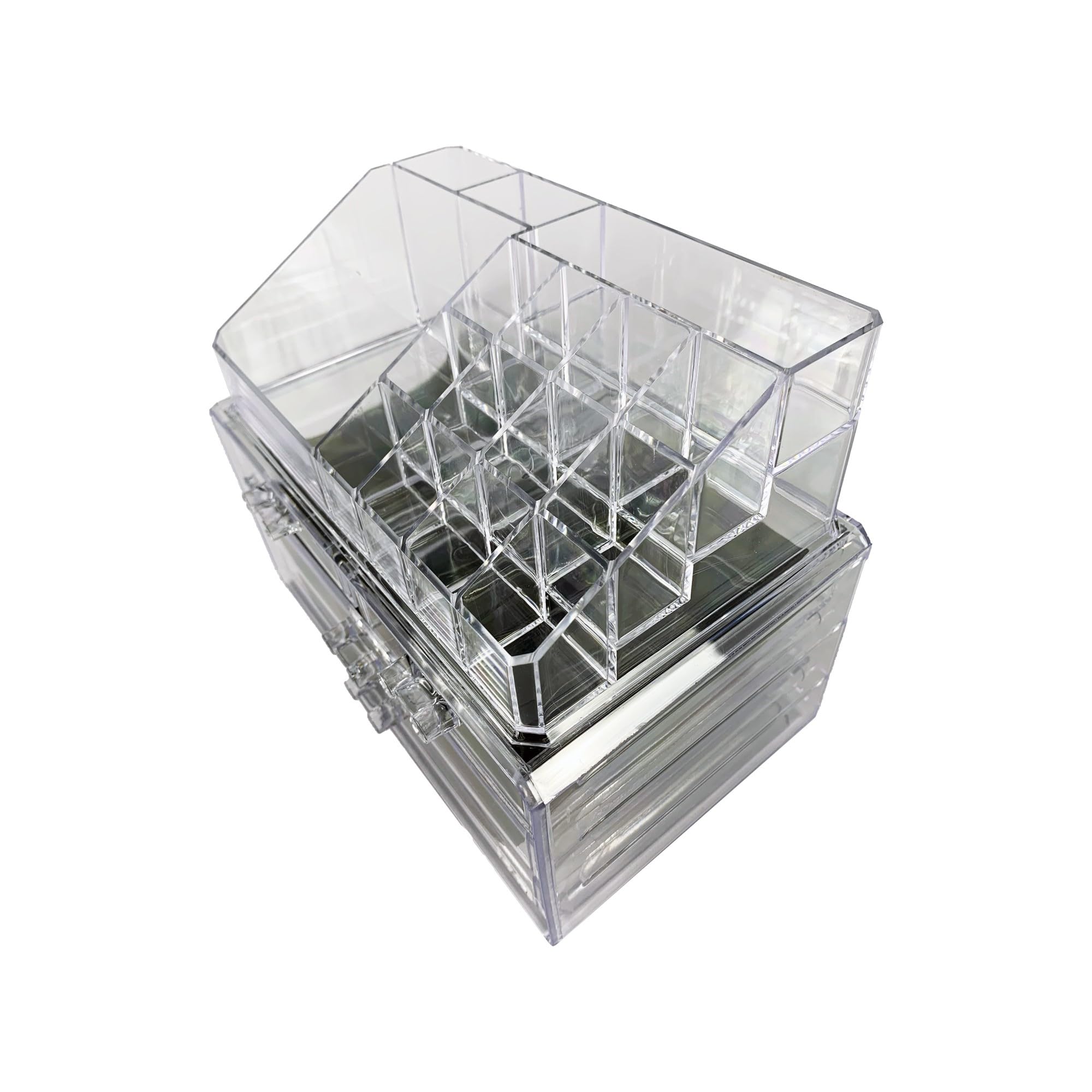 BOX PORTATRUCCO ORGANIZER PORTAGIOIE COSMETICI TRUCCO 4 CASSETTI IN ACRILICO