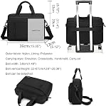 Laptop Bag 14 Inch Briefcase for Men Women Waterproof Nylon Lightweight, Shoulder Messenger Handbag for Business Office Work Travel College Black
