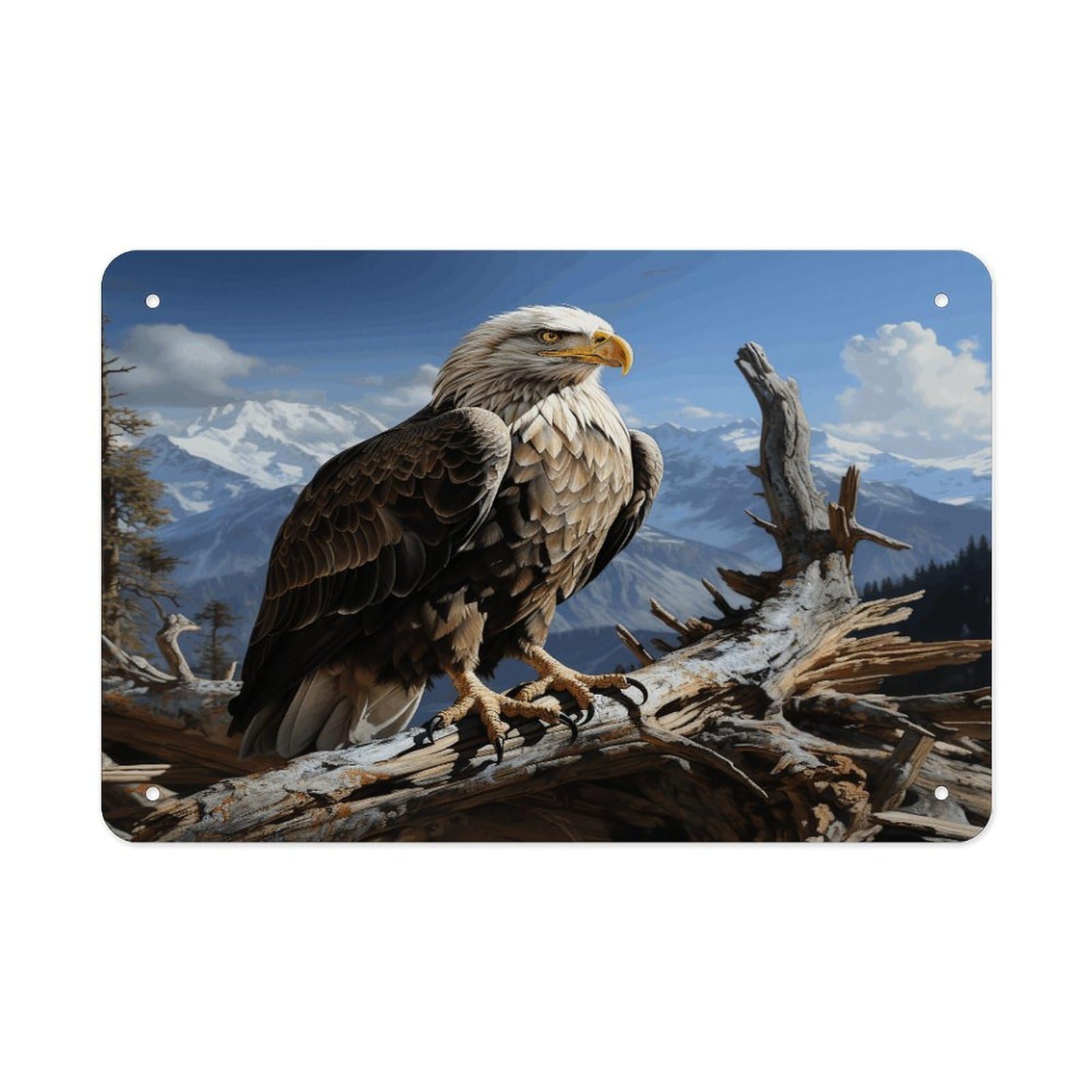 Fodpand Style A Lone Eagle Wall Art Metal Tin Signs Bar Metal Tin Sign Wall Decor For Home Living Room Bedroom Toilet Hotel Halloween Decor Gifts 7.9X 11.8 Inch