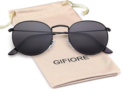 Miniatura 6 de GIFIORE Gafas de sol redondas pequeñas polarizadas para mujeres y hombres, clásicas retro vintage UV400