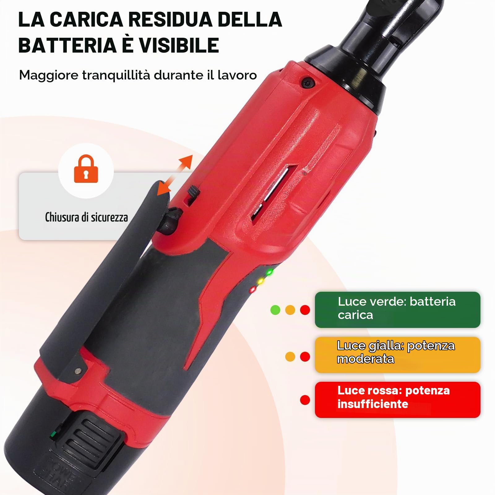 Chiave a Cricchetto Elettrica Senza Fili Set, Chiave a Cricchetto a Batteria 12V, 3/8", 40Nm Cricchetto a Batteria con 2 Batterie da 1,5 Ah + Luce LED + 7 x Chiavi a Bussola per Riparazione Auto