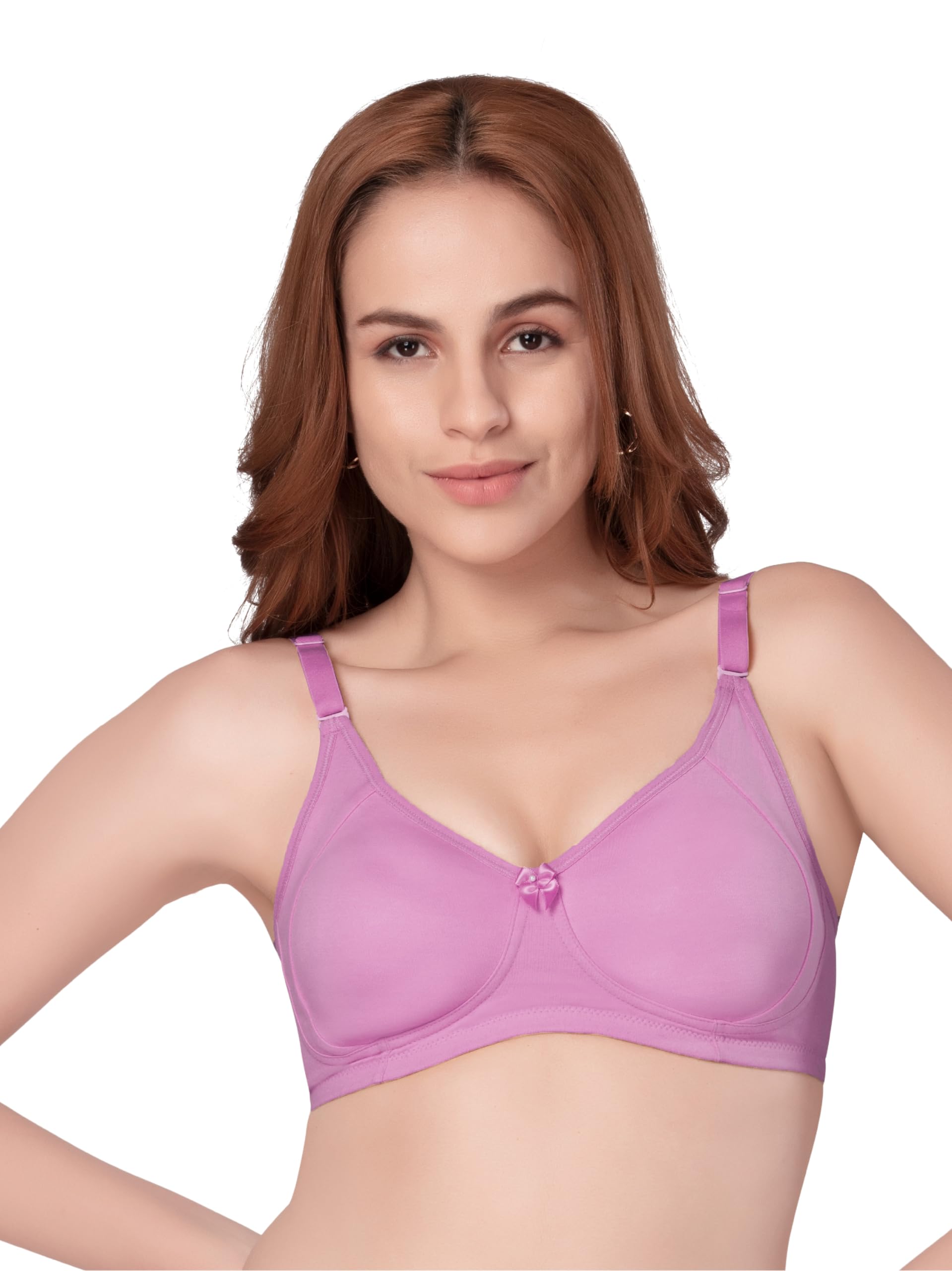 daisy dee Women's Poly Cotton Semi-Padded Full Coverage Wire-Free Brassiere Broad Side Wings High Comfort Seamless T-Shirt Bra - NZNTH-picture-33