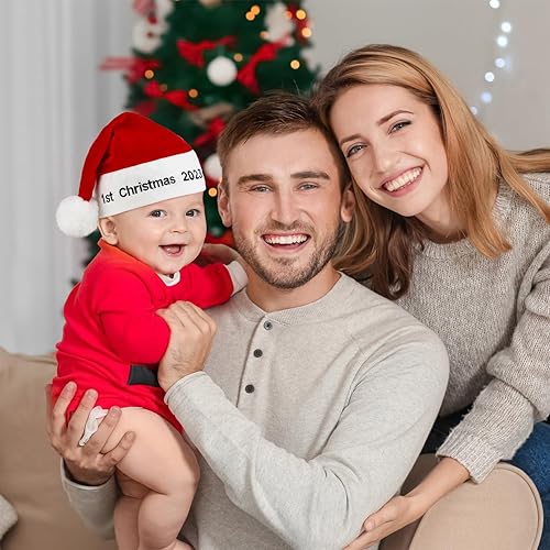 Miniatura 6 de Eurzom Sombrero de Papá Noel para la primera Navidad, para bebé, invierno, para bebé, para recién nacido