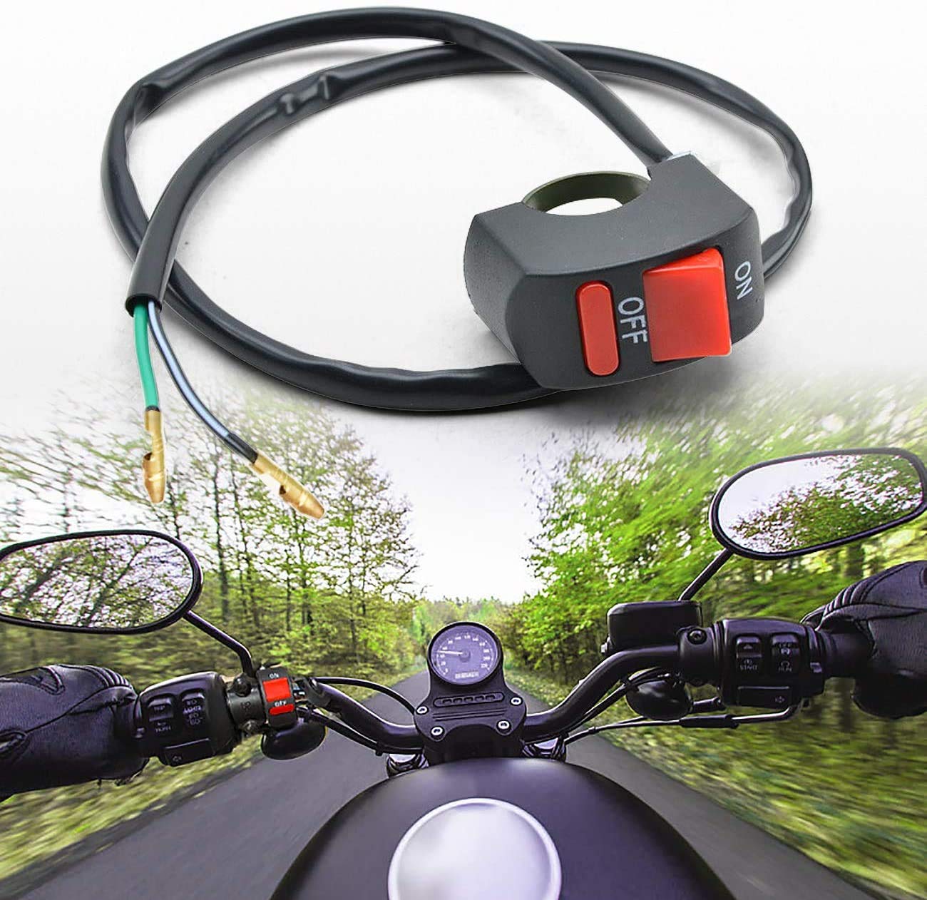 Greluma 1 Pezzo Moto Manubrio Interruttore a levetta On Off Interruttore a pulsante Bicicletta Moto Tuning Part per U5 U7 U2 LED Faro Scooter Electrombile