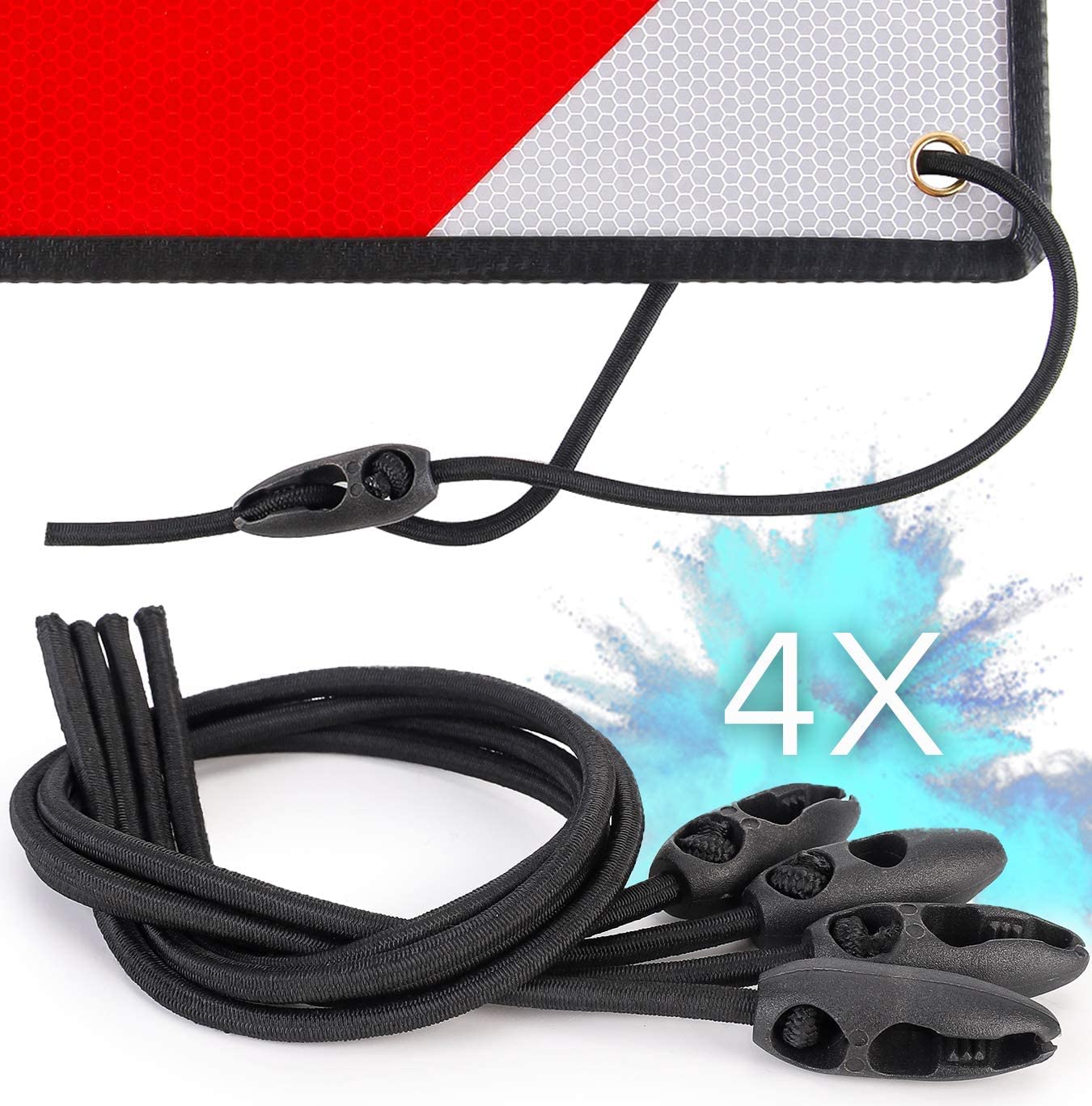 Planger Tensor de Equipaje Señal Advertencia Italia España 4 x 100 cm Placa Fijación Bicicleta Correas Sujeción Ajustables