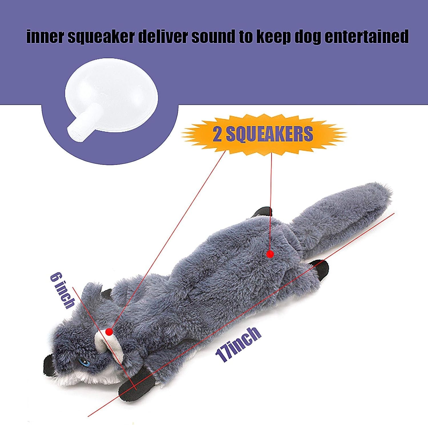 Picture of 5 Pack Dog Squeaky Toys No Stuffing for Small to Large Dog,No Choking ...