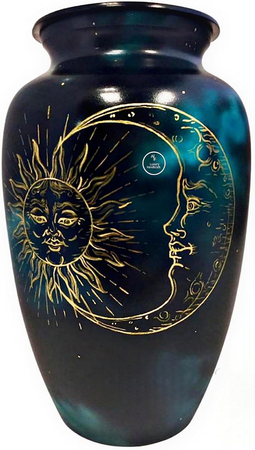 Sun and Moon Galaxu Urns Large Attractive Urn Moisture Proof Nautical Style Handamde Urn Strong & Durable Ideal for Gifting (220 Cubic in) by A-F Luxury Handicraft
