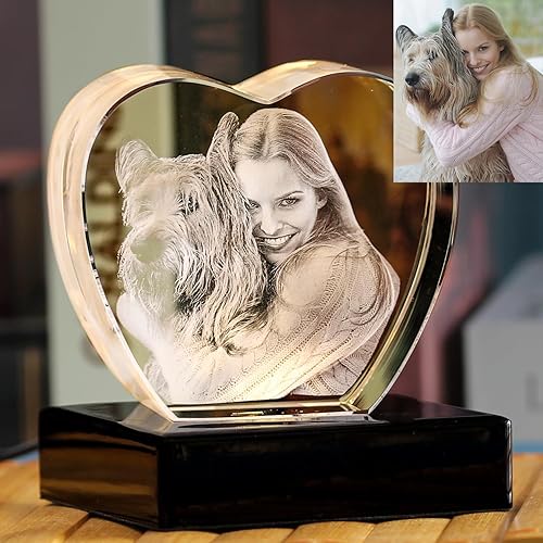 Miniatura 5 de Marco de fotos de cristal 3D, regalo conmemorativo para mascotas para perros o gatos, regalos conmemorativos para perros para dueños de mascotas,