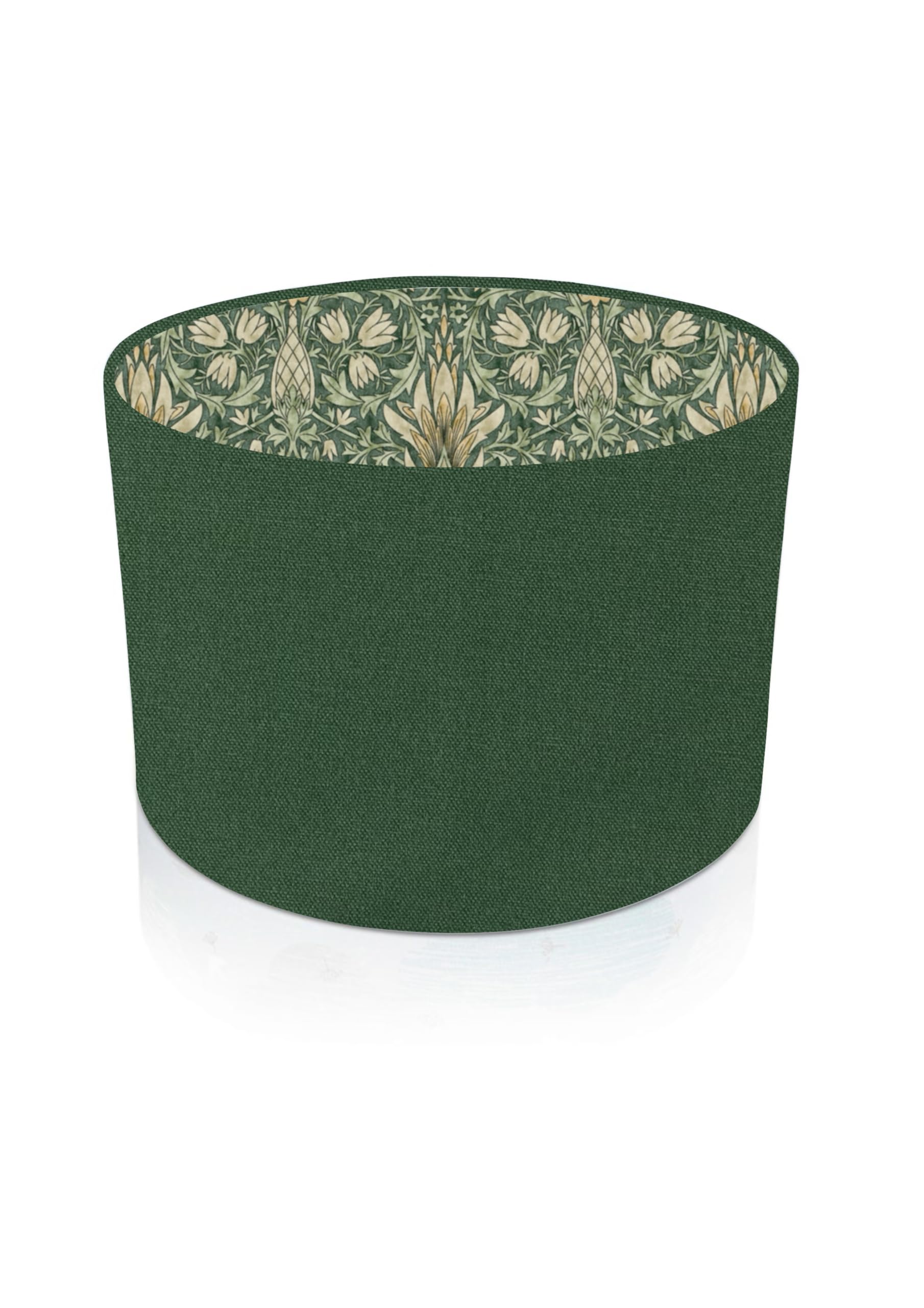 Kushade Green 40Cm (Diameter 16" X Height 10") Forest With William Morris Snakeshead Forest Interior Table Lamp Shade