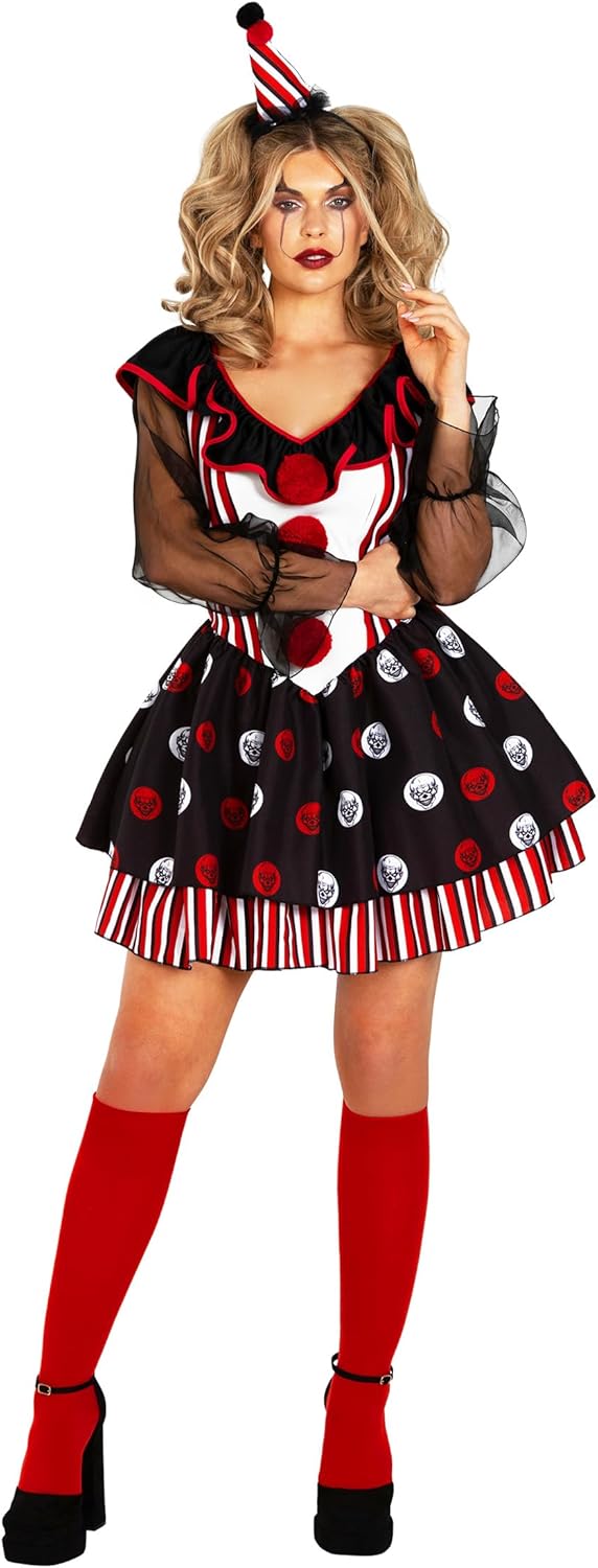 Morph Scary Clown Costume Womens Halloween Costumes For Womens Clown Costume Jester Halloween Outfit Women - Image 5