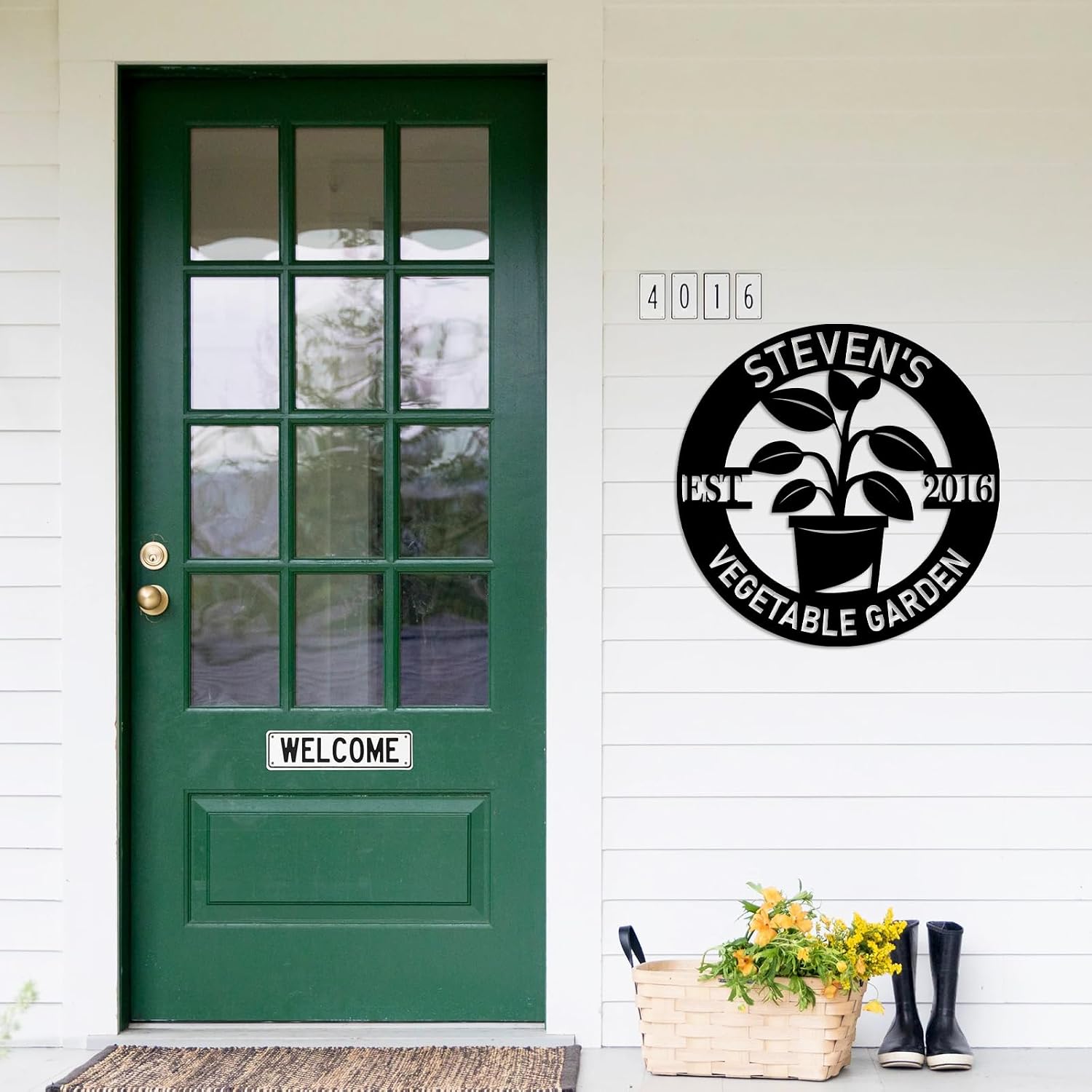 KAINSY Custom Garden Sign, Personalized Metal Name Signs for Outdoor, Metal Garden Signs for Outside, Custom Sign Outdoor Metal - Garden Wall Art Decor, Yard Signs Customized Gifts for Mom & Gardeners