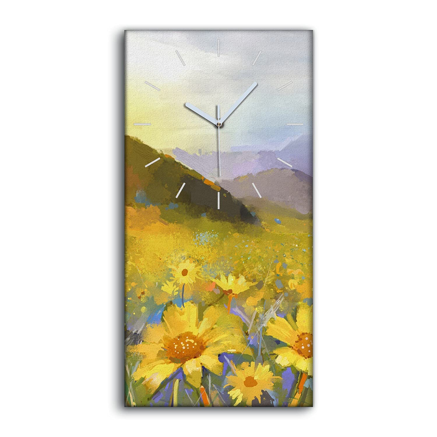 Horloge sur toile 30x60cm décoration salon chambre art mural moderne sans tic-tac