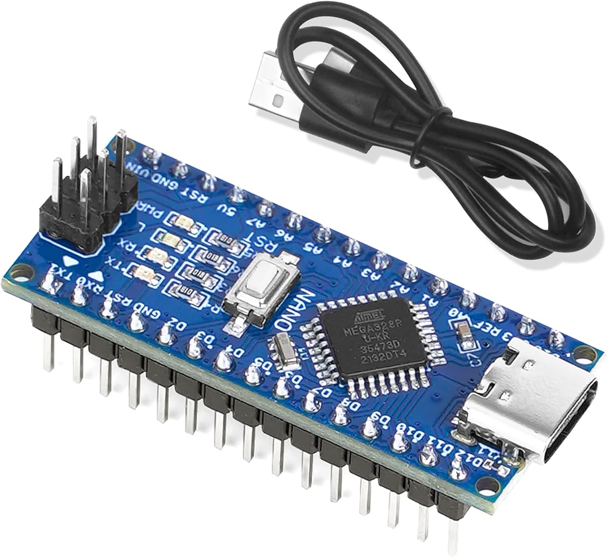 1x Nano Module CH340 5V/16M USB-C Micro-Controller Board for Arduino Nano V3.0