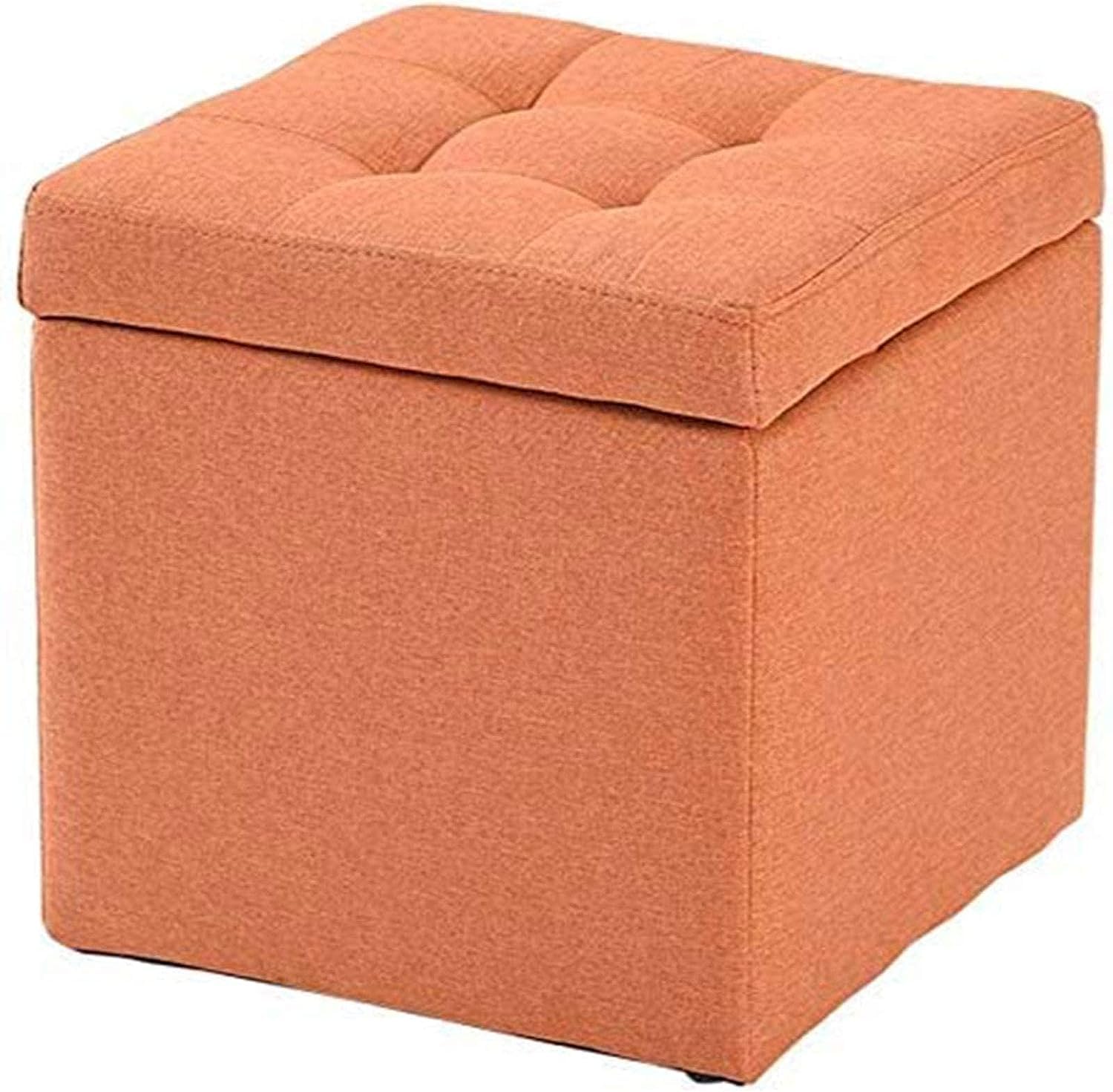 Repose-Pieds Ottoman en Lin au Salon comme Petit Coffre à Jouets Pliable