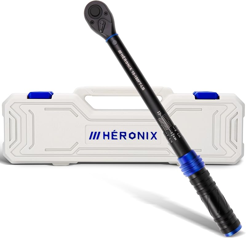 1/2 Inch Drive Click Torque Wrench, 10β180 Ft.Lb/13.6β244.0 Nm Β±3% Accuracy, 72-Tooth Dual-Direction Ratchet, Adjustable Newton Meter Torque Wrenches for Motorcycle,Car & Bicycle Repair