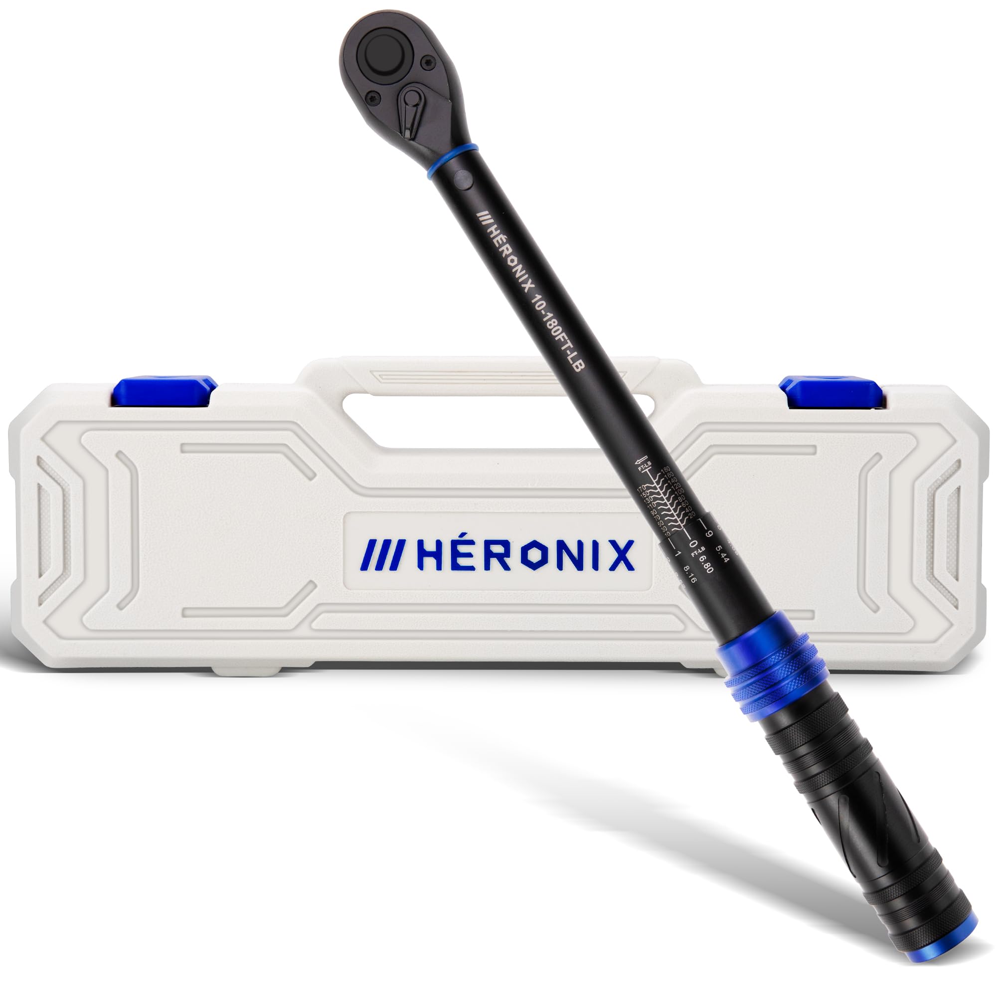 1/2 Inch Drive Click Torque Wrench, 10–180 Ft.Lb/13.6–244.0 Nm ±3% Accuracy, 72-Tooth Dual-Direction Ratchet, Adjustable Newton Meter Torque Wrenches for Motorcycle,Car & Bicycle Repair