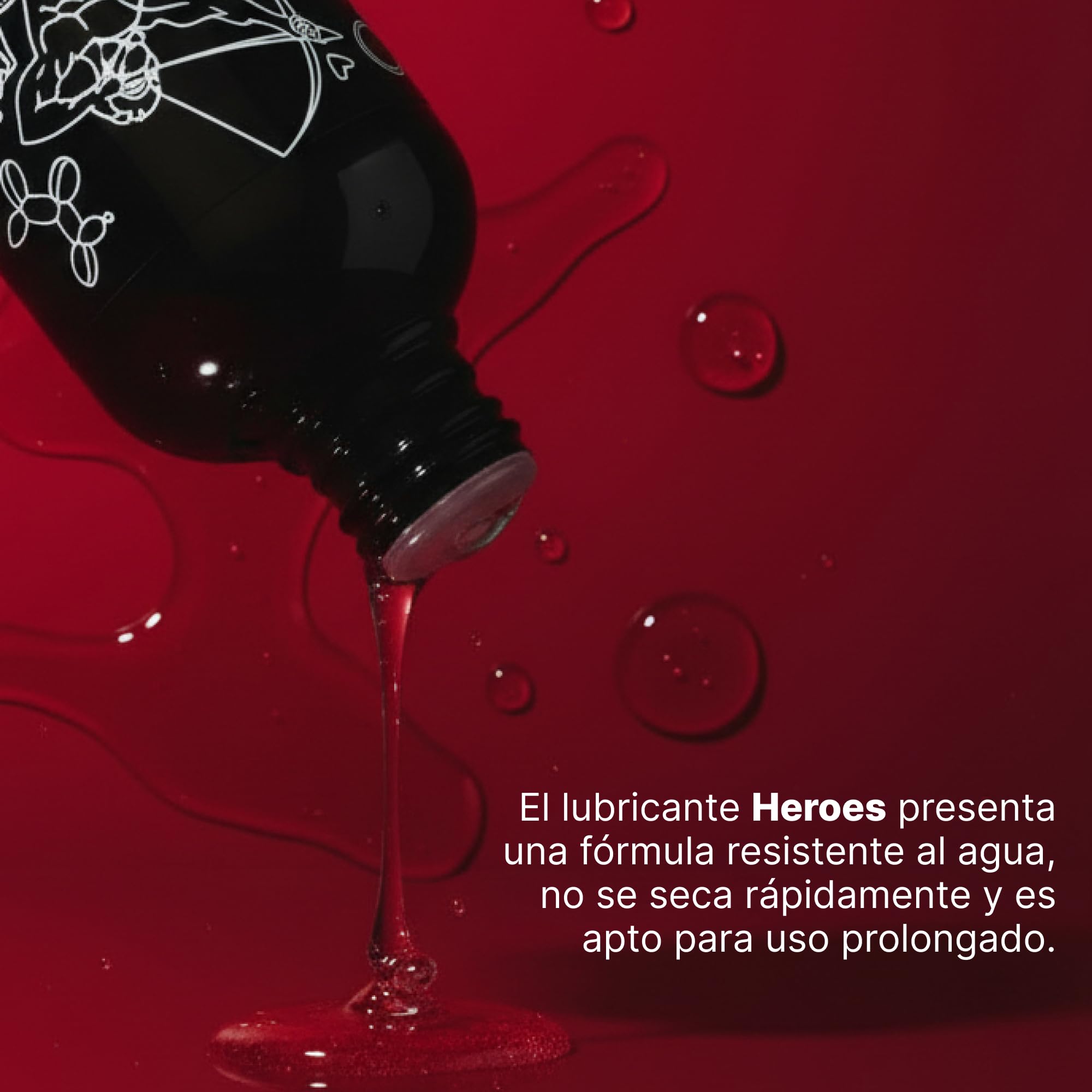 Heroes Lubricante a Base de Silicona – Larga Duración, Confort y Deslizamiento Excepcional – Compatible con Látex – 500 ml