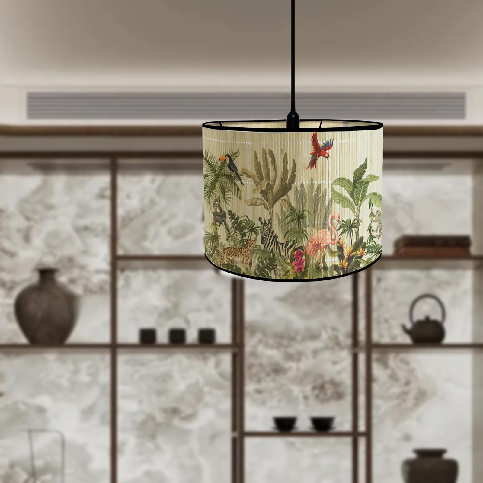 Colcolo Bambus-Lampenschirme, Trommel-Lampenschirm E27 - Abnehmbarer Japanischer Steh-/Tischlampenschirm für Stehlampen, Schreibtischlampen für Café Restaurant Wohnzimmer