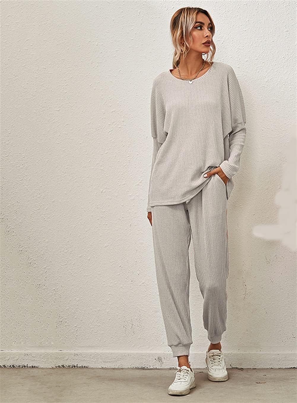 Women's Casual Knit Sweater Pajama Set 