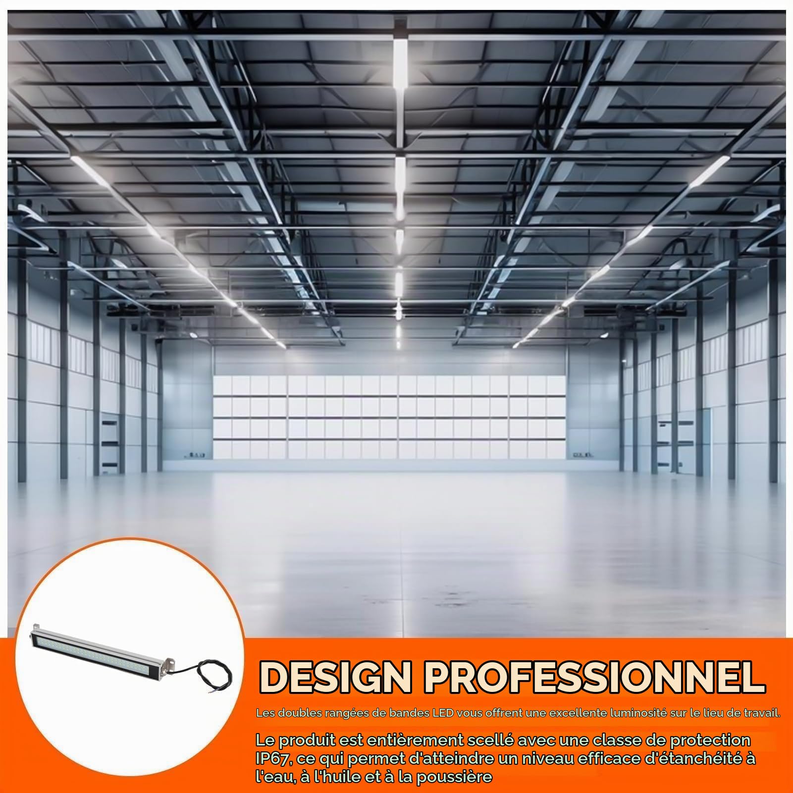 Agatige 24V 12W IP67 Lumière Industrielle Machine Tube LED, éclairage Anti-Déflagrant LED Machine Commande Numérique Par Ordinateur, éclairage Intérieur Bande Lumineuse Feux Travail Machinesoutils