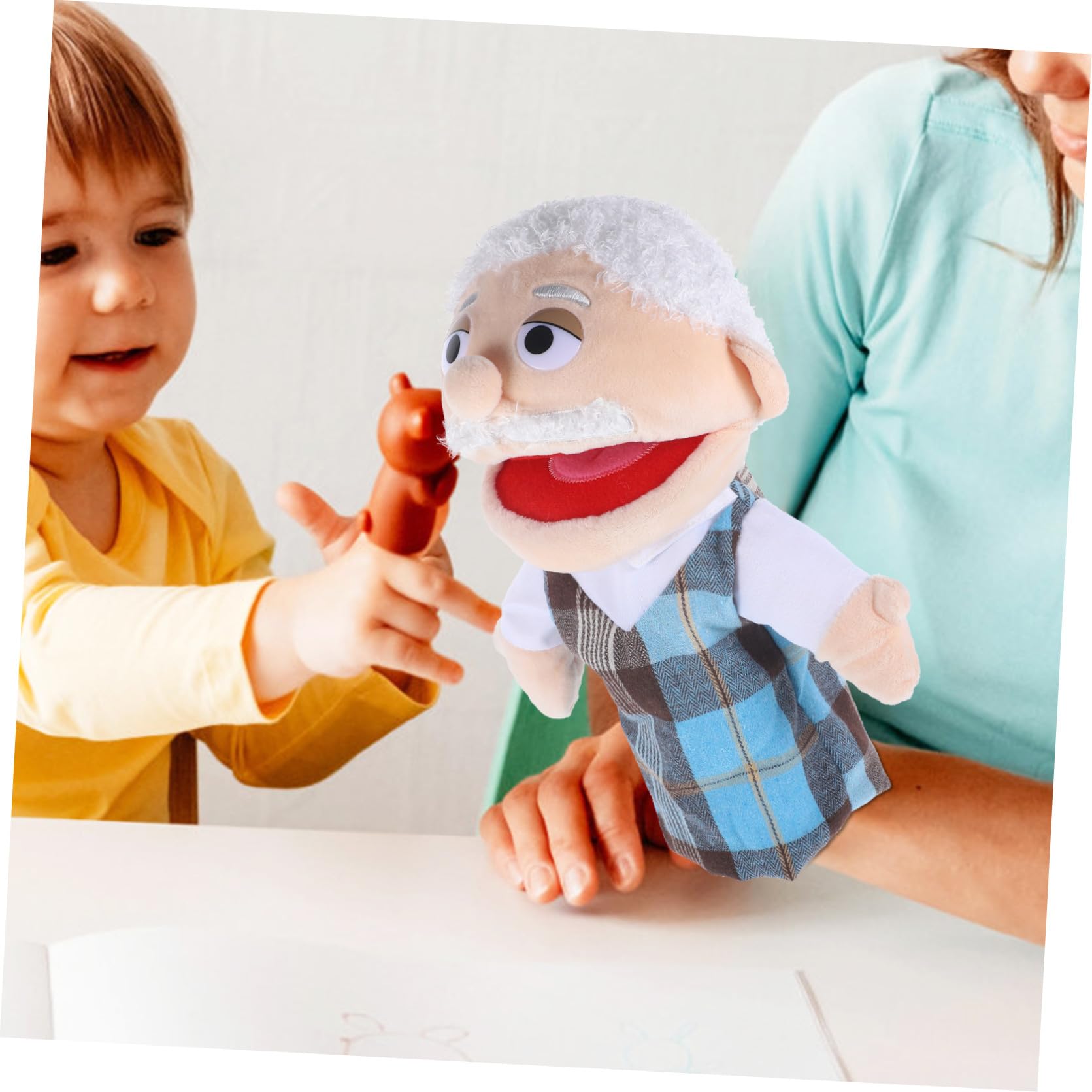 2 Pièces Marionnettes à Main en PP Coton Grand-père et Grand-mère