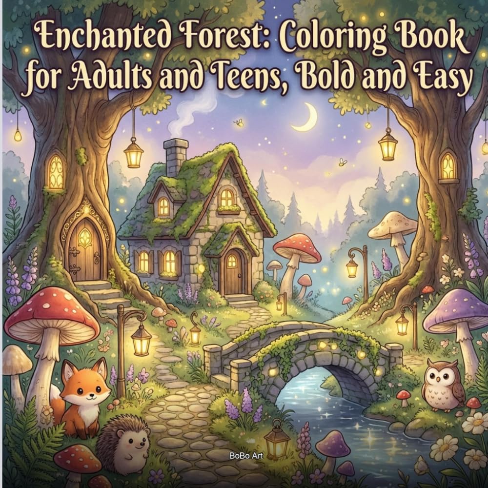 Fairies Garden Coloring Book for Kids Ages 4-8: Bold and Easy Kawaii Fairy Pages: Cute Fairy Adventures with Flowers, Mushrooms, Butterflies, and Magical Garden Fun