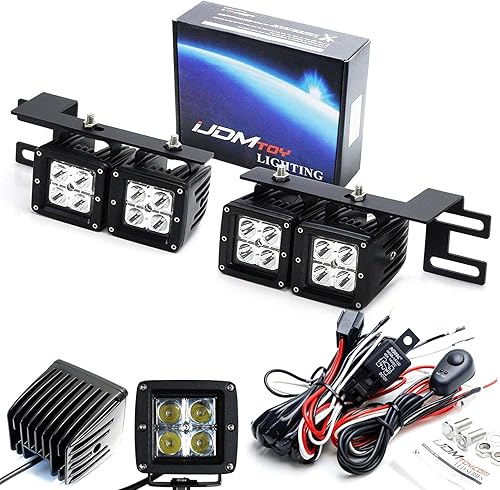 Miniatura 8 de iJDMTOY Kit de lámpara antiniebla de luz LED dual compatible con Dodge RAM 2500 3500 2010-18, incluye (4) cubos LED de alta potencia de 20 W,