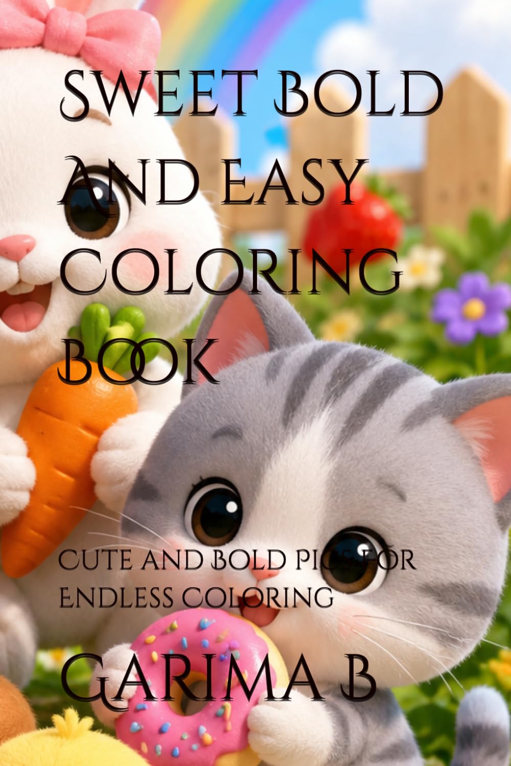 Sweet Bold And Easy Coloring Book: Cute and Bold Pics For Endless Coloring (Coloring Books For Kids and Adults)