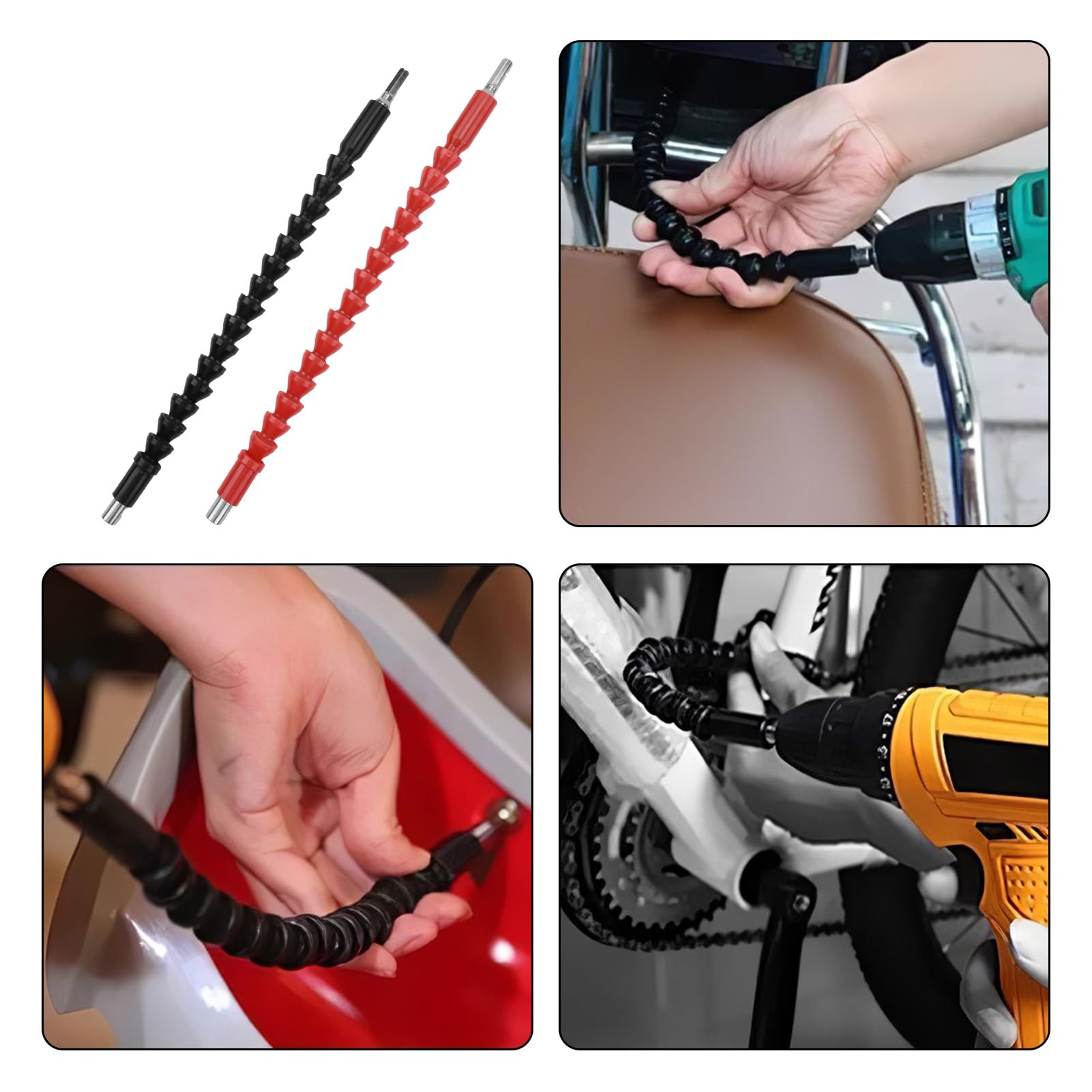 Set 4 Prolunghe Flessibili Per Trapani | Adattatori Angolari | Per Spazi Stretti | Compatibile Con Avvitatori - Foto 8