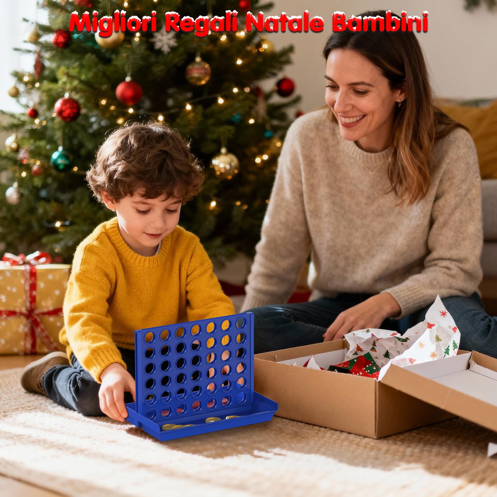 Pup Go 4 in Linea Formato Standard per Bambini di 3 Anni +, Gioco da Tavolo Classico per Famiglie, Gioco di Strategia Educativo Società, Portatile da Viaggio per 2 Giocatori, Pieghevole con 6 Pedine